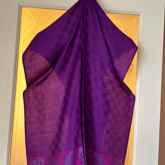 Vintage 💯 Cashmere Pashmina-6ft Long 13" Wide - Picture 7 of 9